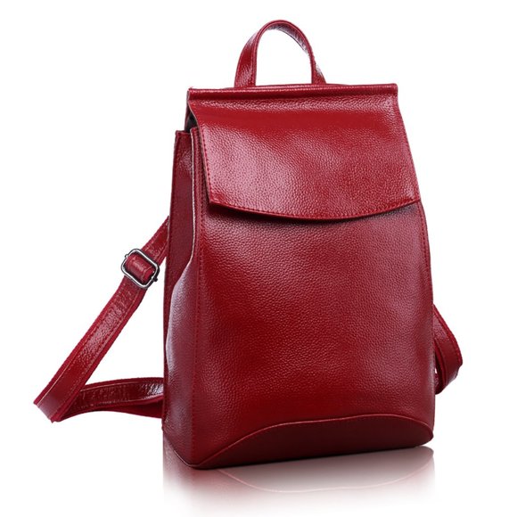 Red lady backpack handbag